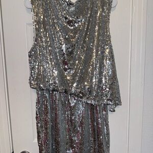 Charisma Silver Sequin Mini Dress